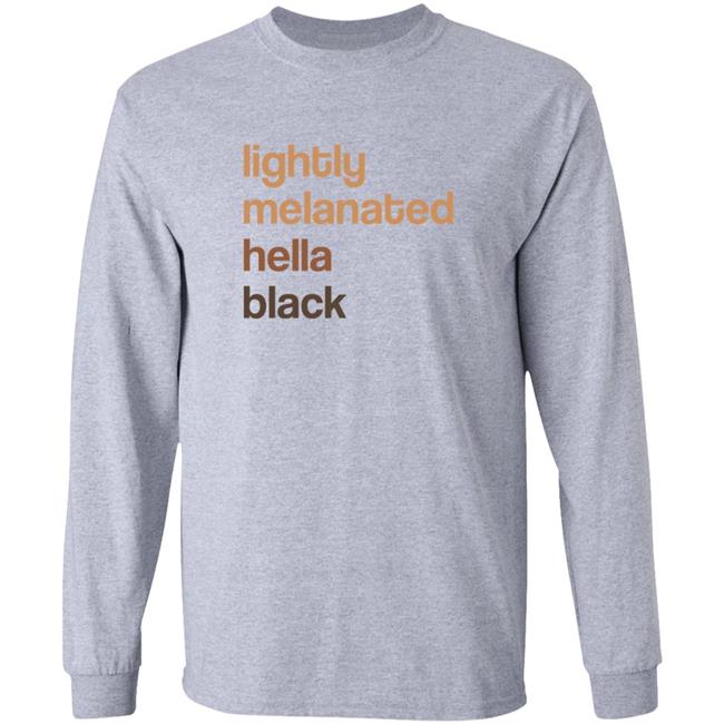 Lightly Melanated Hella Black T Shirt Crimson Davis Lightly Melanated Hella Black T Shirt Crimson Davis