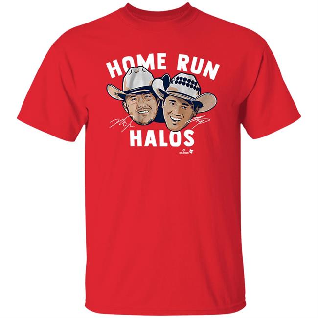 Breaking T Shop Merch Mike Trout And Shohei Ohtani Home Run Halos Shirt Los Angeles Angels Fans
