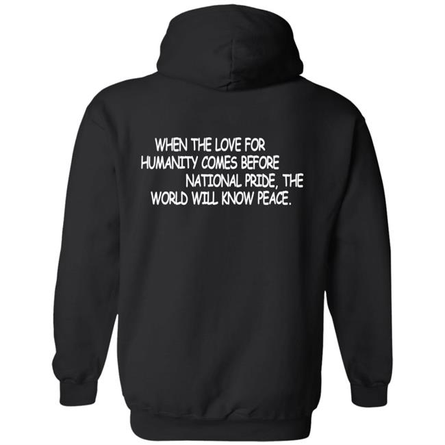 Voycenow Merch Equality Black Hoodie When The Love For Humanity Comes Before National Pride
