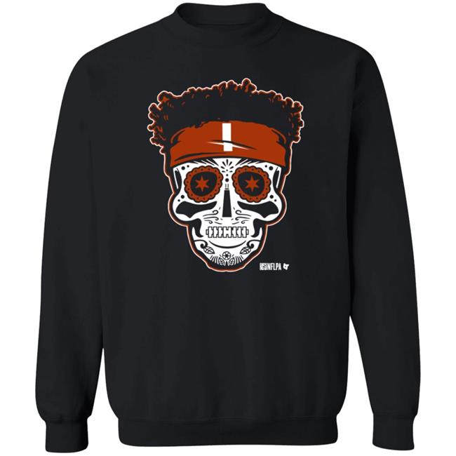Justin Fields Sugar Skull T Shirt National Football League Players Association BreakingT Justin Fields Sugar Skull T Shirt National Football League Players Association BreakingT