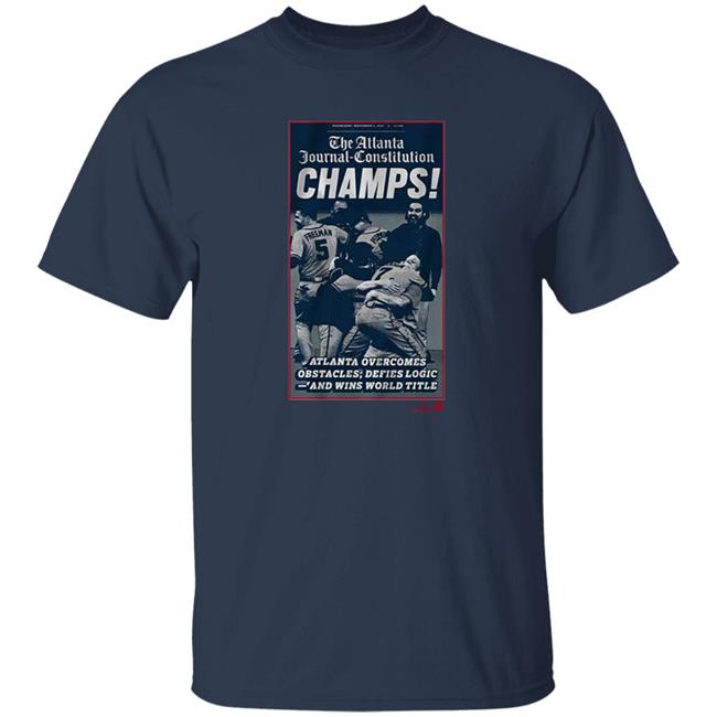 Breaking T The Atlanta Journal-Constitution World Champs Cover Shirt Navy