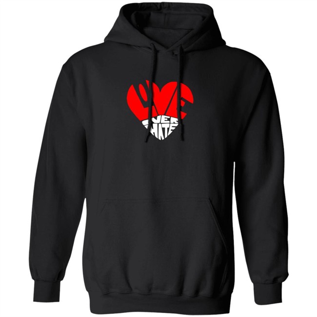 Love Over Hate Heart Hoodie