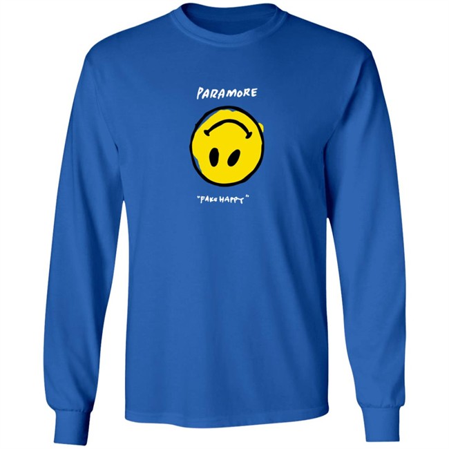 Paramore Merch Paramore Fake Happy Black T Shirt Paramore Merch Paramore Fake Happy Black T Shirt