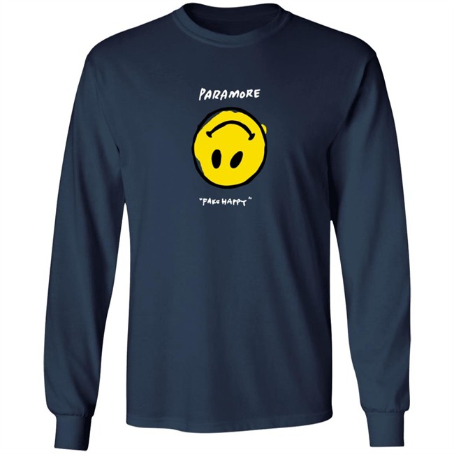 Paramore Merch Paramore Fake Happy Black T Shirt Paramore Merch Paramore Fake Happy Black T Shirt