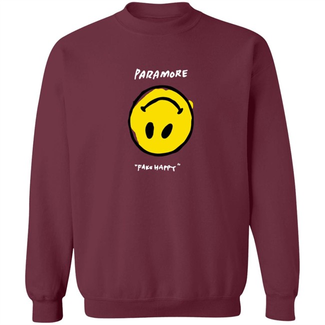 Paramore Merch Paramore Fake Happy Black T Shirt Paramore Merch Paramore Fake Happy Black T Shirt