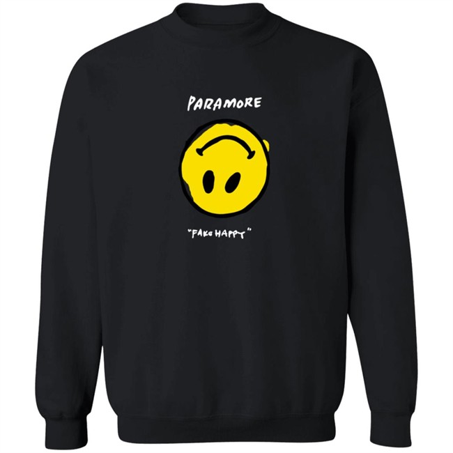 Paramore Merch Paramore Fake Happy Black T Shirt Paramore Merch Paramore Fake Happy Black T Shirt