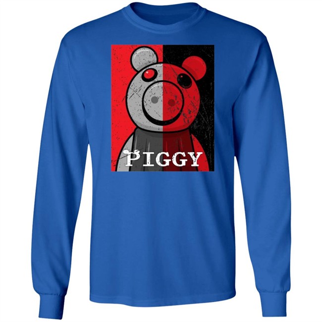 Piggy Merch Split Face Distressed Black T Shirt Piggy Merch Split Face Distressed Black T Shirt