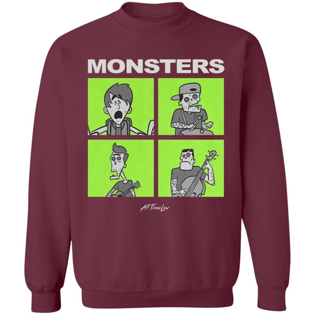 All Time Low Merch Monsters Square T Shirt All Time Low Merch Monsters Square T Shirt