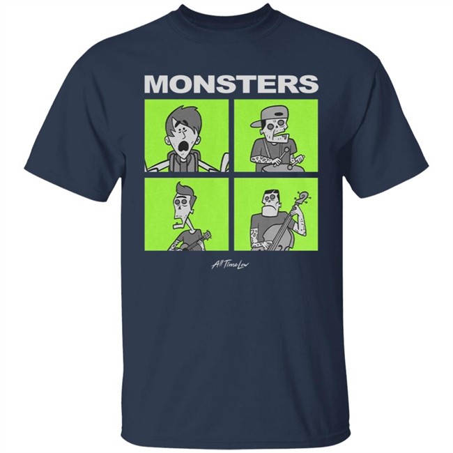 All Time Low Merch Monsters Square T Shirt All Time Low Merch Monsters Square T Shirt