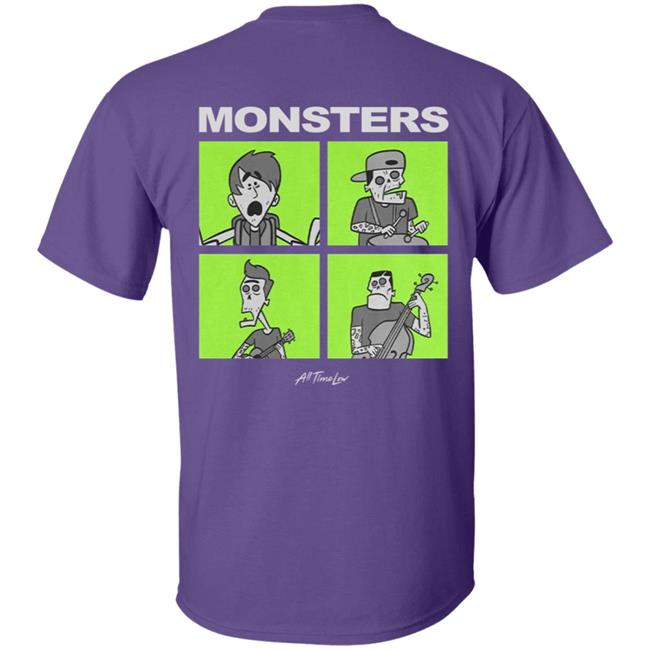 All Time Low Merch Monsters Square Hoodie All Time Low Merch Monsters Square Hoodie