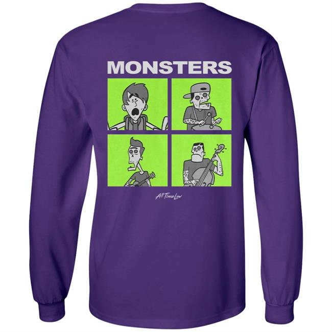 All Time Low Merch Monsters Square Hoodie All Time Low Merch Monsters Square Hoodie