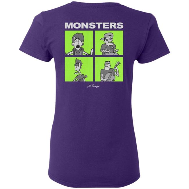 All Time Low Merch Monsters Square Hoodie All Time Low Merch Monsters Square Hoodie