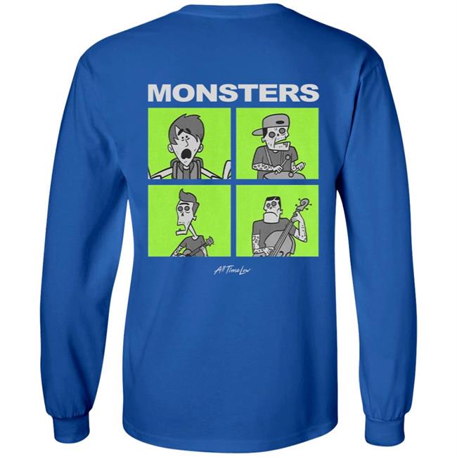 All Time Low Merch Monsters Square Hoodie All Time Low Merch Monsters Square Hoodie
