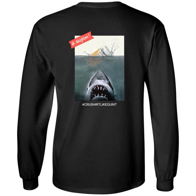 Narragansett Beer Merch The Crush It Like Quint Tee Shirt Black Narragansett Beer Merch The Crush It Like Quint Tee Shirt Black