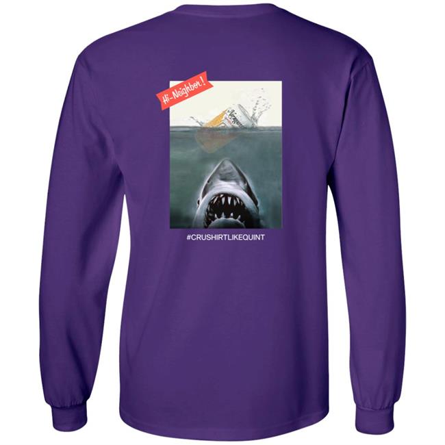 Narragansett Beer Merch The Crush It Like Quint Tee Shirt Black Narragansett Beer Merch The Crush It Like Quint Tee Shirt Black