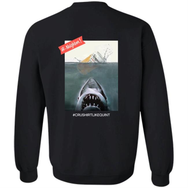 Narragansett Beer Merch The Crush It Like Quint Tee Shirt Black Narragansett Beer Merch The Crush It Like Quint Tee Shirt Black