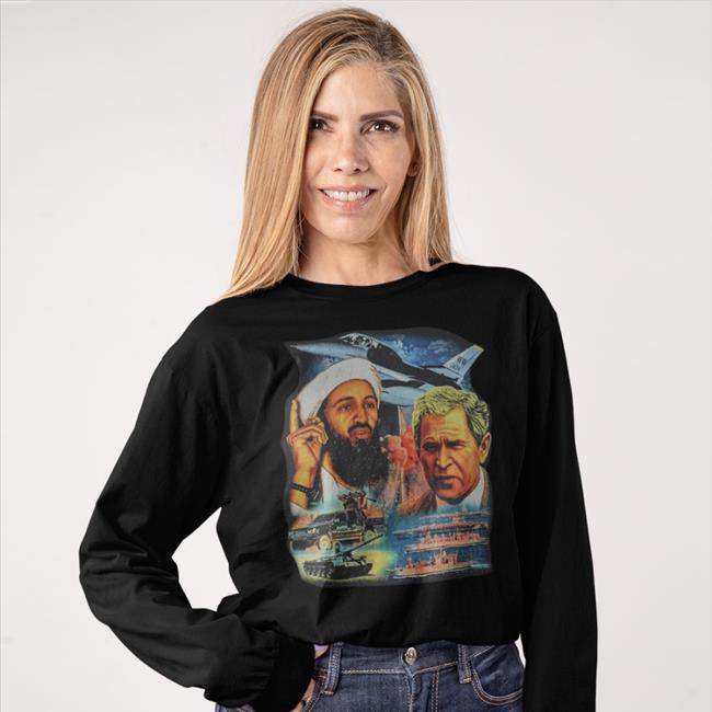 Osama Bin Laden And George W Bush Pure Evil Gas Station Shirt