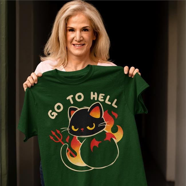 Qwertee Merch Go To Hell Cat Shirt Qwertee