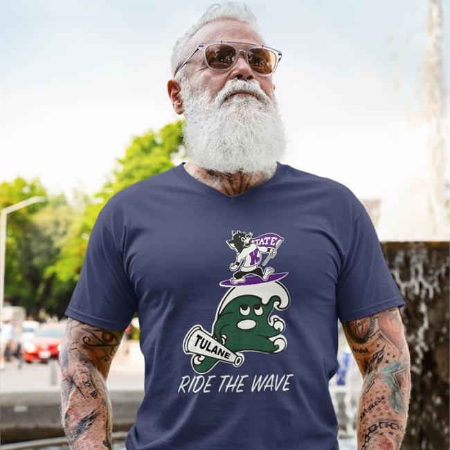 Kstatefb State Tulane Ride The Wave Baseball Sleeve Tee Aspoage