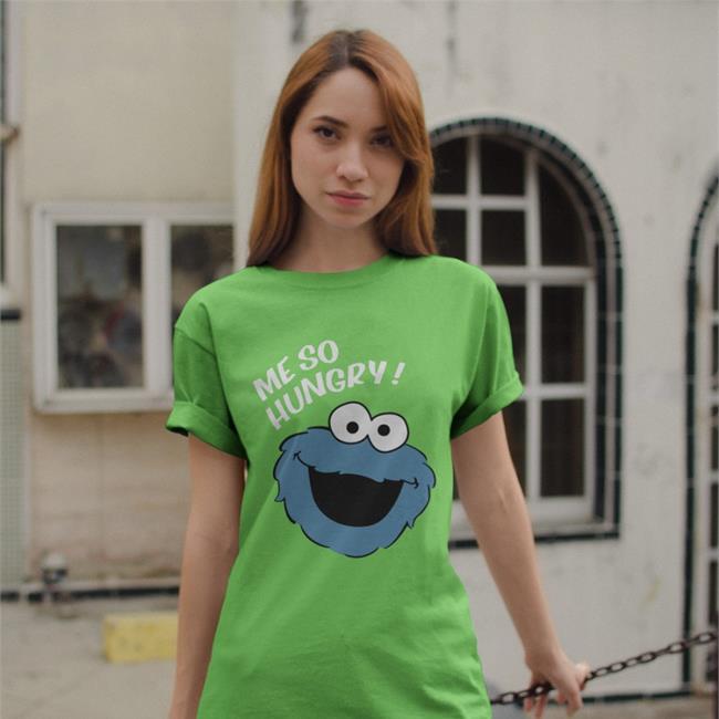Me So Hungry Meme Cookie Monster Tee Shirt Green Hollow Point