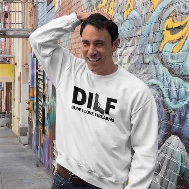 Bunker Branding DILF Dude I Love Firearms Crewneck Sweatshirt