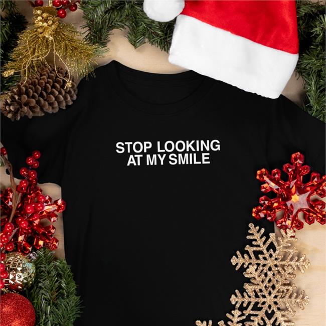 Knj Merch Stop Looking At My Smile Black Hooded Sweatshirt Fanjoy