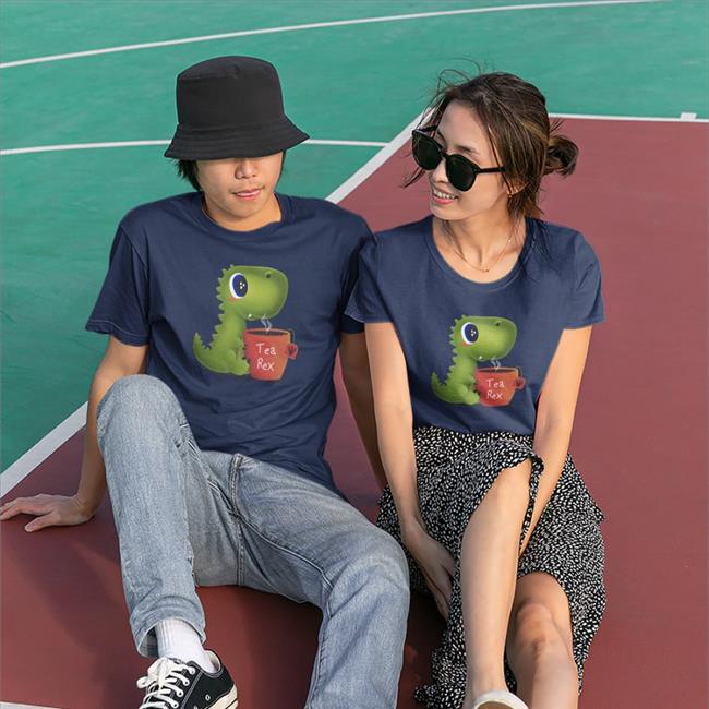 New Qwertee Merch Tea Rex Shirt Qwertee Black