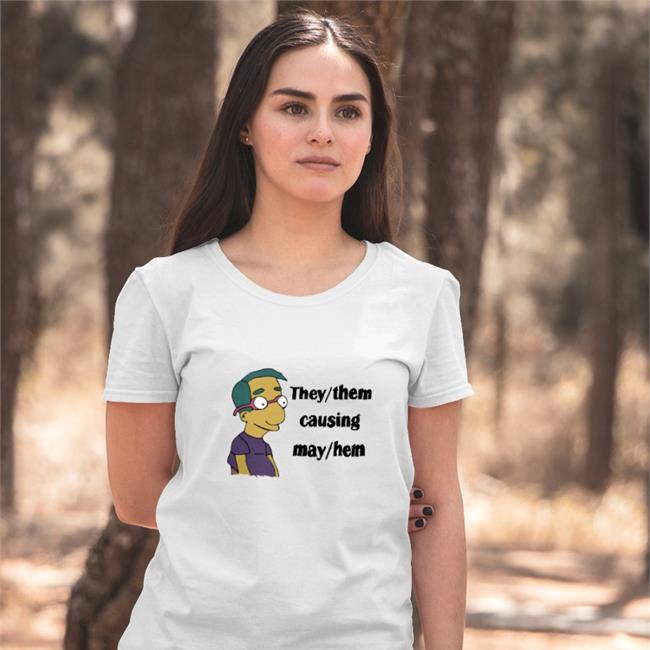 Milhouse Van Houten The Simpsons They Them Causing May Hem Tee Shirt Good Small Horce