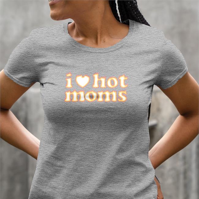 Danny Duncan Merchandise I Heart Hot Moms Flame White Crewneck Sweatshirt