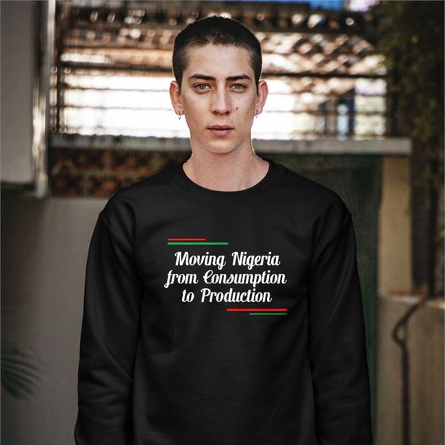 Moving Nigeria From Consumption To Production Long Sleeve Tee Black