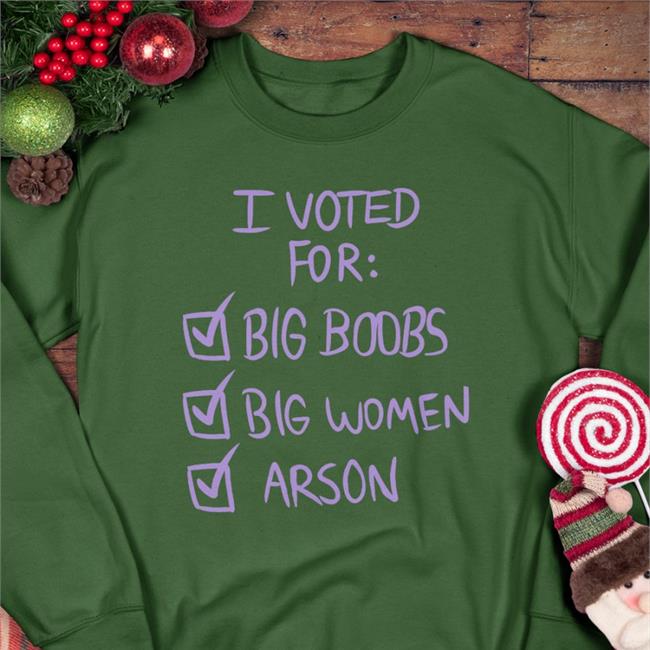 Top Trending Nerdy Reindeer I Voted For Big Boors Big Women Arson Hooded Sweatshirt