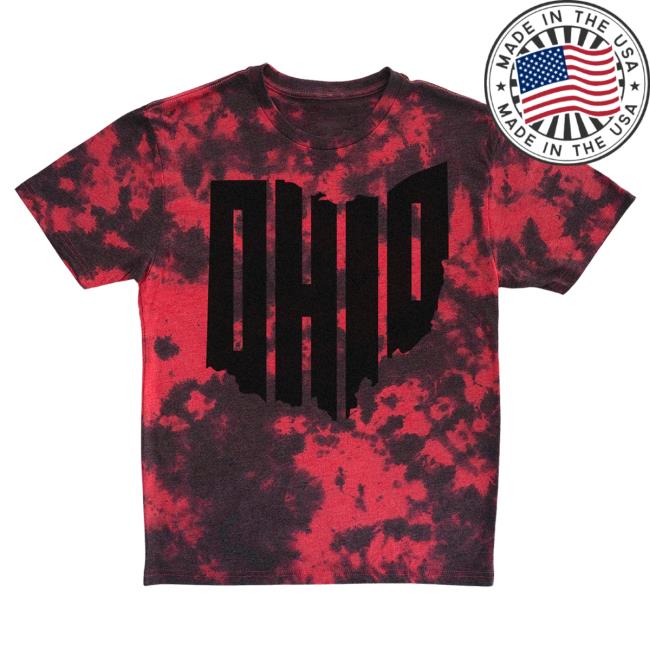 Ohio Clothing Merch Apparel Ohio Heather Red Tie Dye Tshirt Black Tie-Dye Ohioclothing