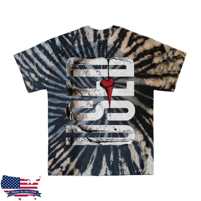 The Used Shop Vertical Heart Dye Tees