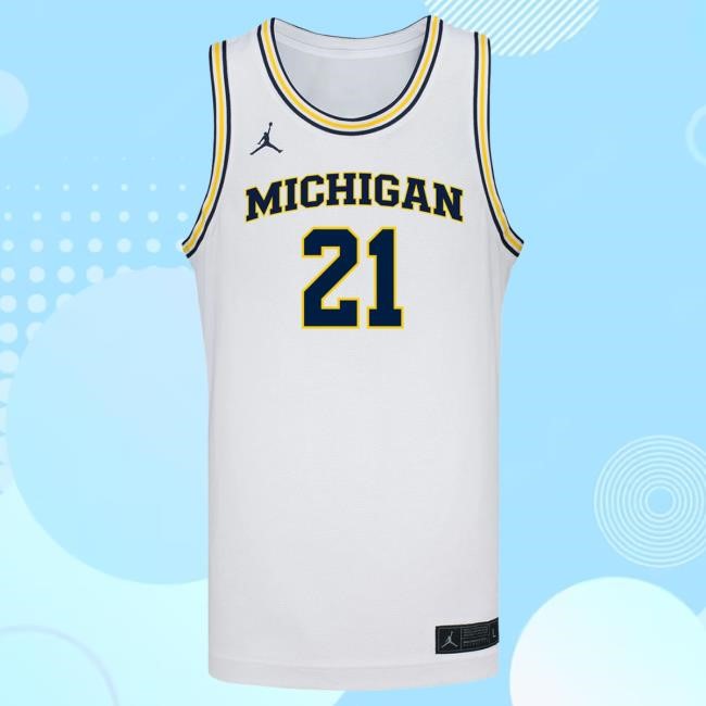 Michigan Wolverines #21 Ally VanTimmeren Student Athlete White Women's Basketball Jersey Top Shirt | The M Den Official Merch Store Shop Michigan Wolverines #21 Ally VanTimmeren Student Athlete White Women's Basketball Jersey Tee | The M Den Official Merch Store Shop
