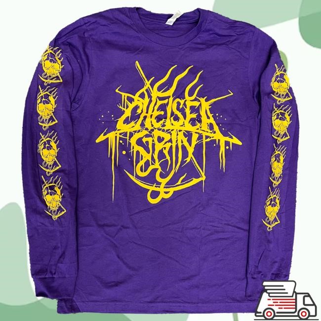 Official Merchbar Chelsea Grin Scythe Skull Long Sleeve Tee Shirt Merch Bar