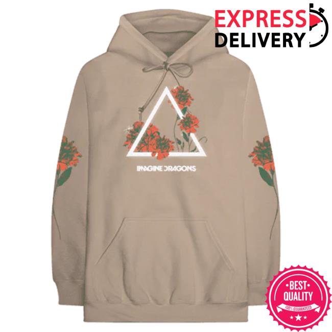 Official Interscope Records Imagine Dragons Merch Store Imagine Dragons Floral Logo Tan Crew neck Sweatshirt Imagine Dragons Apparel Clothing Shop