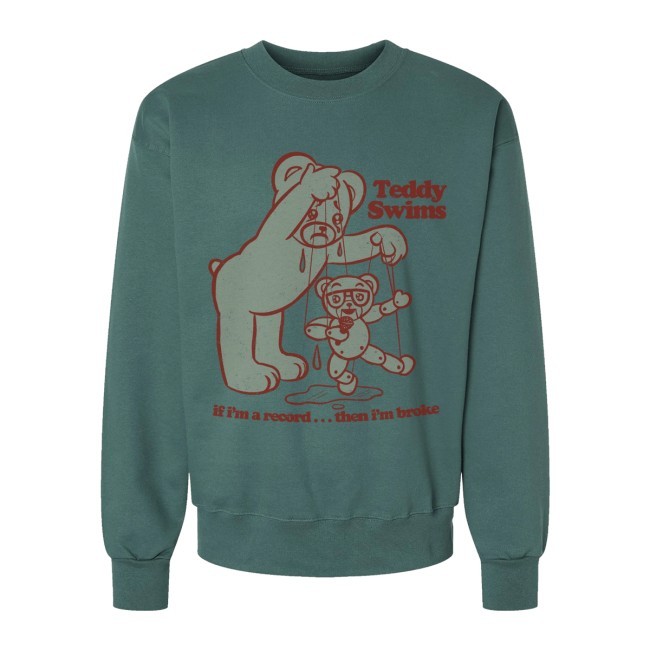 Teddy Swims Broken Record New Crewneck Sweatshirt Teddy Swims Merch Shop