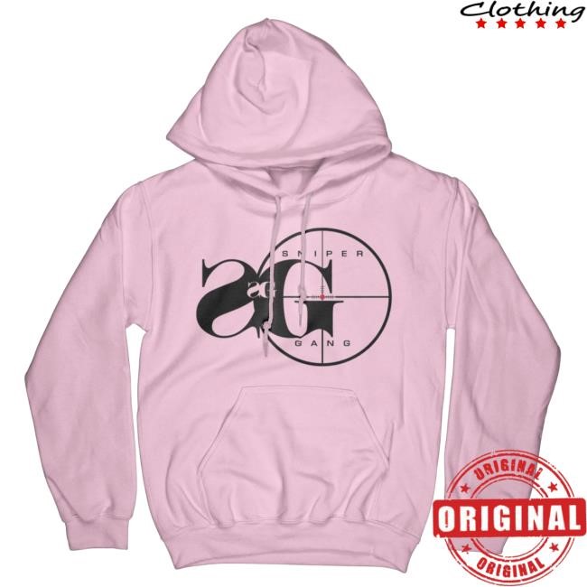 Official Sniper Gang Apparel Kodak Black Hooded Sweatshirt: Sniper Gang Logo BLK