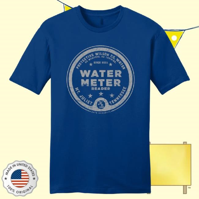 Official Nate Bargatze Merch Water Meter Reader Deep Royal T Shirt