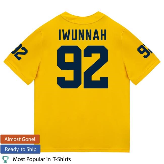 Official The M Den Michigan Wolverines #92 Ike Iwunnah Student Athlete Maize Football Jersey Shirt