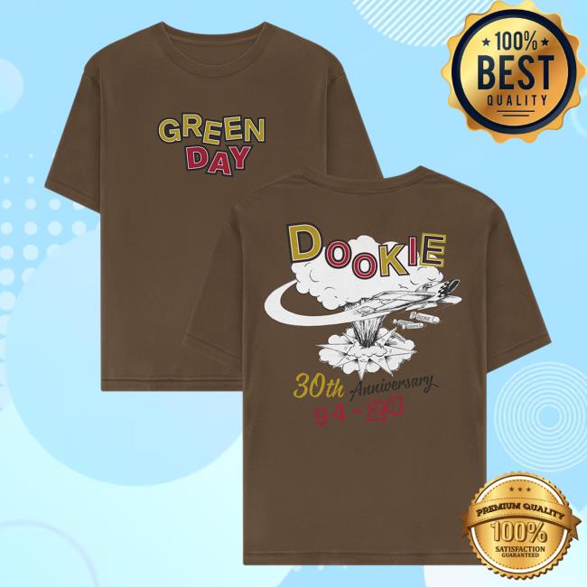 Official Green Day Merch Store Shop Green Day Dookie 30Th Explosion Logo Brown T-Shirt GreenDay