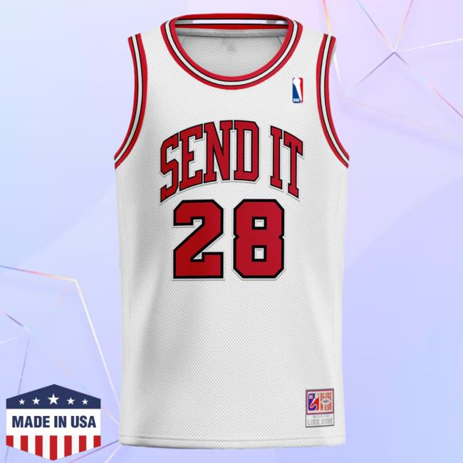 Official Merchbar Bliss n Eso Send It White Basketball Jersey Tees Merch Bar