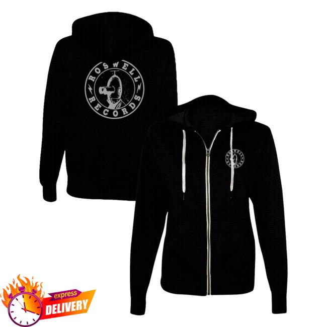 Official Merch Bar Foo Fighters Roswell Records Zip Up Pull Over Hoodie FooFighters Merchbar