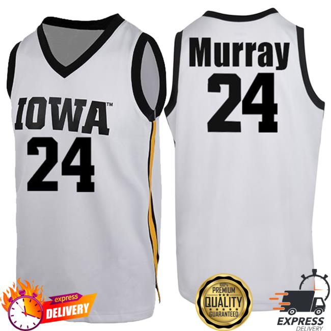Official Iowa Hawkeyes Merch Store Iowa Hawkeyes Murray #24 White Jersey Tees Iowa Hawkeyes Apparel Clothing Shop