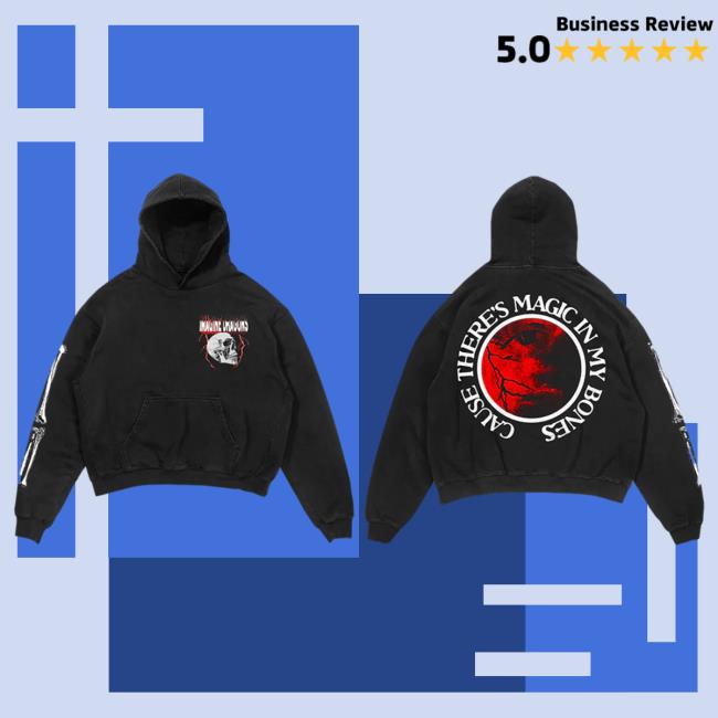Official Interscope Records Imagine Dragons Merch Store Imagine Dragons Bones Skull Sweatshirt Imagine Dragons Apparel Clothing Shop