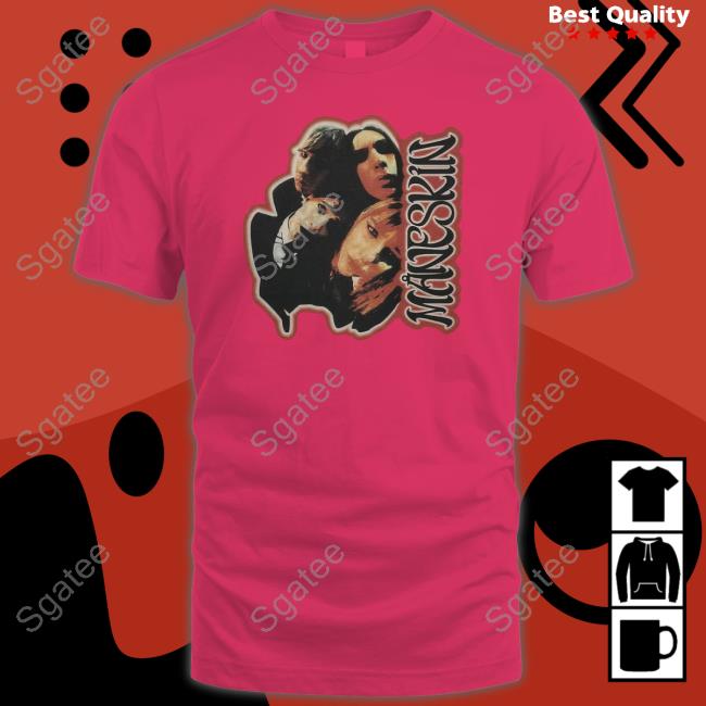 Maneskin Merch Måneskin Fisheye Faces Long Sleeve Tee