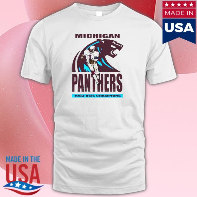 Michigan Panthers 1983 USFL Champions Hooded Sweatshirt Official Michigan Panthers 1983 USFL Champions Sweatshirt