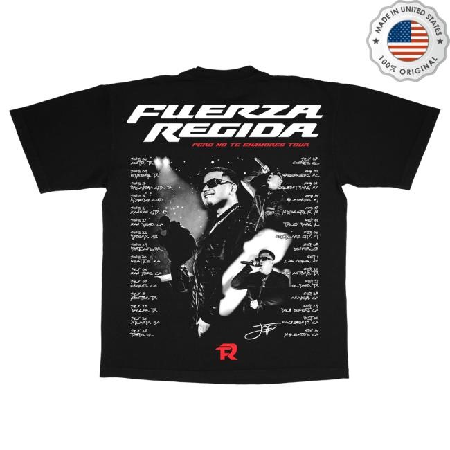 Official Fuerza Regida Merch Store Corridos - Black S/S Tshirt Fuerza Regida Clothing Shop FuerzaRegida