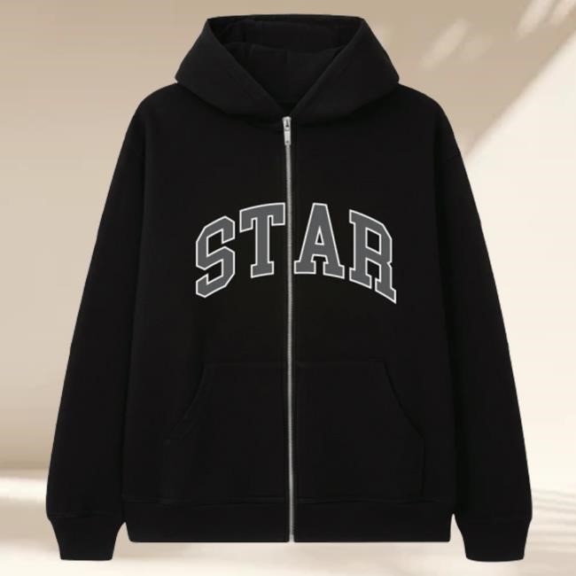 Official 2Hollis Merch Black Star Zip-Up Hood Official 2Hollis Merch Black Star Zip-Up Hoody