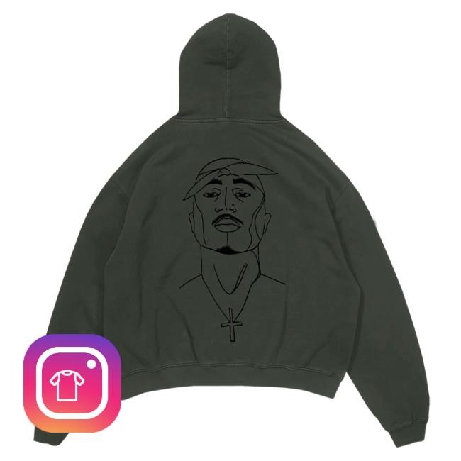 Official 2Pac Merch Store 2Pac Keep Ya Head Up Dark Green Hoodie